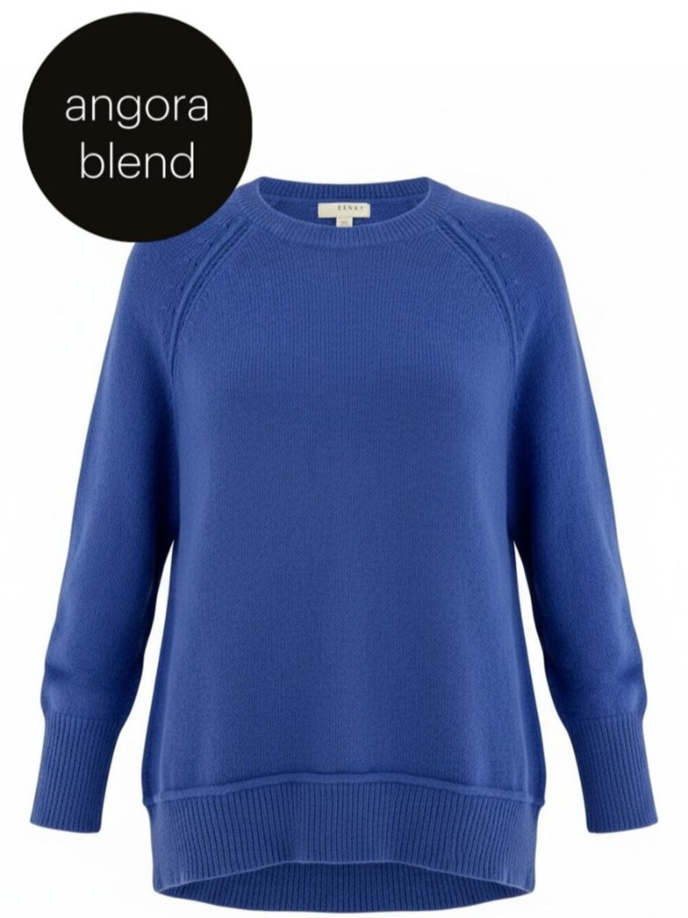 KENAR Cobalt Blue Angora Blend Soft Knit Crewneck Sweater size S